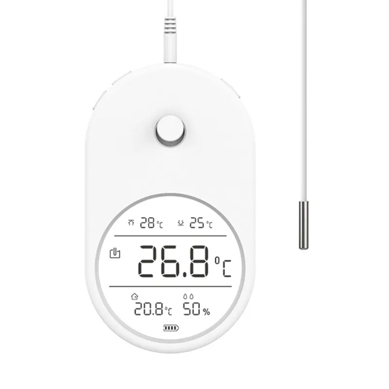 Beyaz elektronik dijital akvaryum termometresi su sıcaklık aleti ile LCD ekran balık tankı için