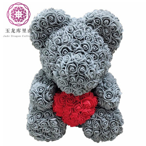 人気商品人工愛造花ギフトクマバレンタインフラワーローズベア用