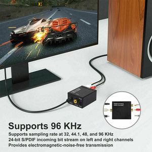Convertidor de audio digital óptico coaxial Toslink a analógico RCA L/R 3,5 MM con adaptador de corriente - Product Image 3