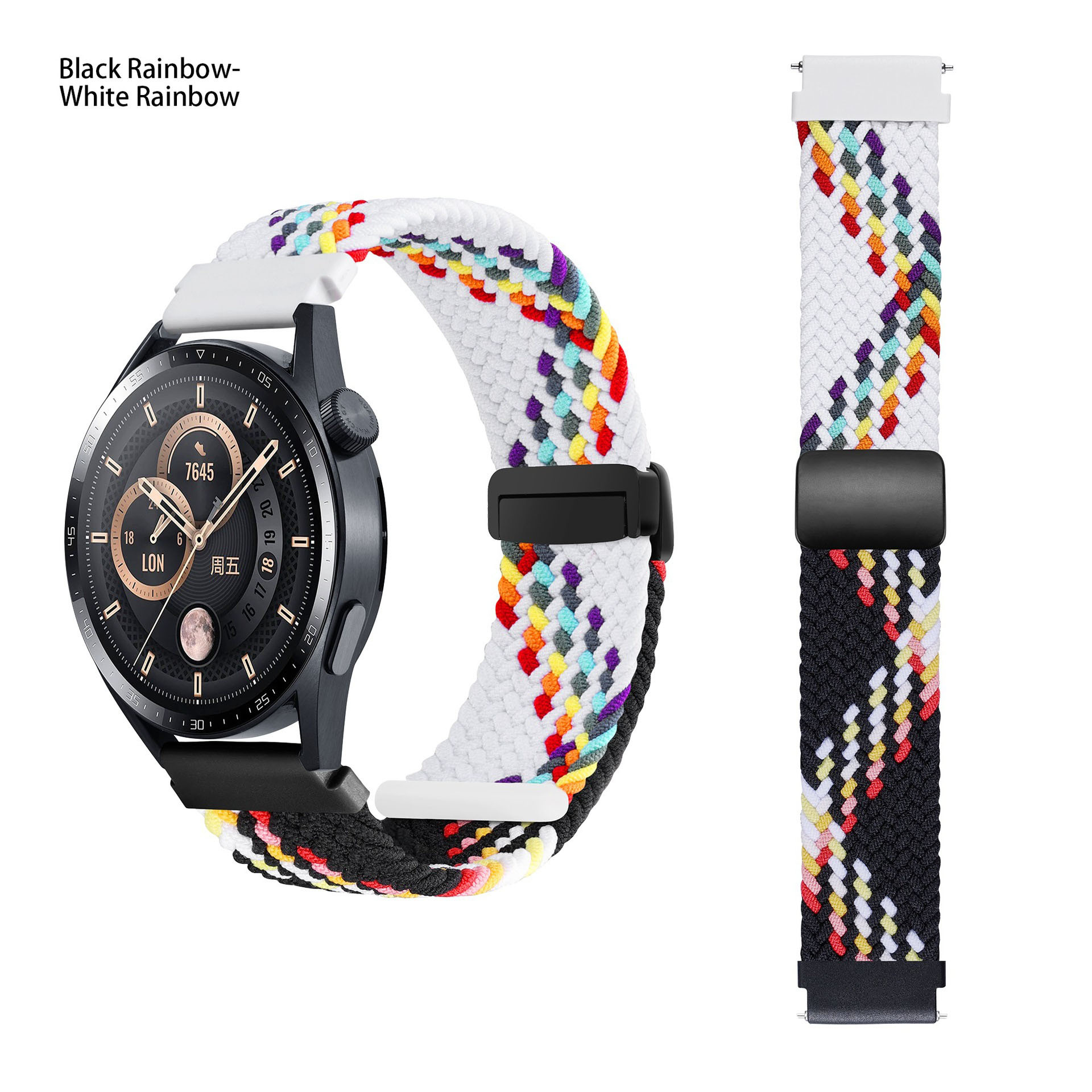 12#Black rainbow/white rainbow