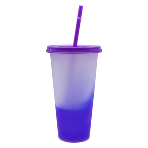 廉价700毫升塑料水瓶定制标志变色冷塑料瓶透明杯带盖 - Product Image 4