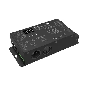 D4-XE 4 Channel RGBW <strong>DMX</strong> 512 RDM Decoder <strong>PWM</strong> Frequency XLR3 RJ45 RGB DMX512 <strong>Controller</strong> Digital Green Terminal