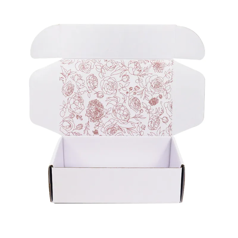 Caja personalizada de belleza cosmética, embalaje para ropa interior, envío por correo, corrugado, color rosa