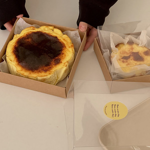 4 inç 6 inç bask cheesekek kutusu peynir kek ambalajı şeffaf kapak fırında tatlı Kraft kutuları - Product Image 2