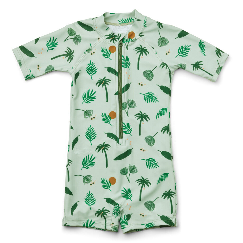 Maillot de bain une pièce motif plante verte