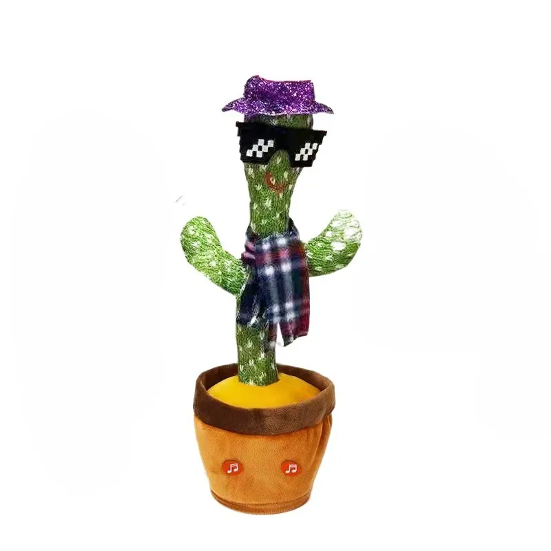 TikTok vendita calda giocattoli creativi di peluche cactus parlante giocattoli per bambini cactus bailarin ballo cactus giocattolo