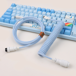 Cable de teclado USB C a tipo C en espiral personalizado para teclado mecánico, teclado para juegos, Cable en espiral personalizado - Product Image 5