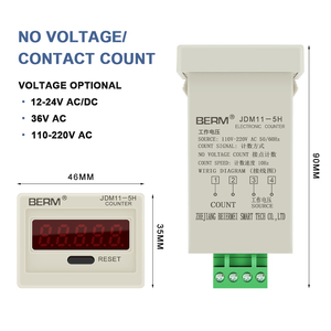 เคาน์เตอร์5หลัก AC110-220V เคาน์เตอร์สะสม DC12-24V JDM11-5H เคาน์เตอร์ดิจิตอลที่สามารถรีเซ็ตได้ - Product Image 3
