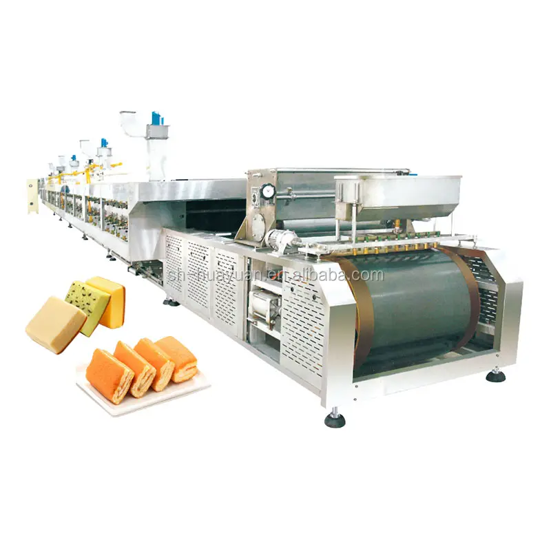 HY-800 500kgh prix d'usine entièrement automatique couche de transformation des aliments gâteau/rouleau suisse faisant la ligne de production