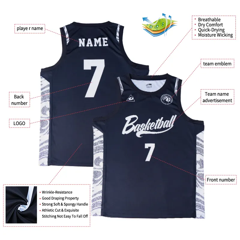 Tùy chỉnh thiết kế mới chất lượng cao polyester lưới thăng hoa khâu người đàn ông thể thao bóng rổ đồng phục áo