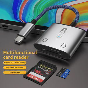 Nuovo arrivo 2 in 1 USB-C al lettore di schede di deviazione standard TF compatibile con il telefono di androide, Plug and Play - Product Image 2