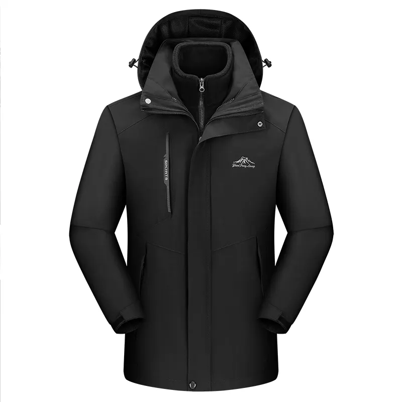 Jaqueta de lã para homens, inverno 3 em 1, alta qualidade, esqui, jaqueta de lã, para caminhadas, casaco com capuz destacável