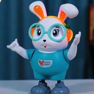 小さなかわいいウサギの歌と踊り電気赤ちゃん子供のおもちゃインテリジェントかわいいウサギの練習頭を上げるパズルのおもちゃ - Product Image 5