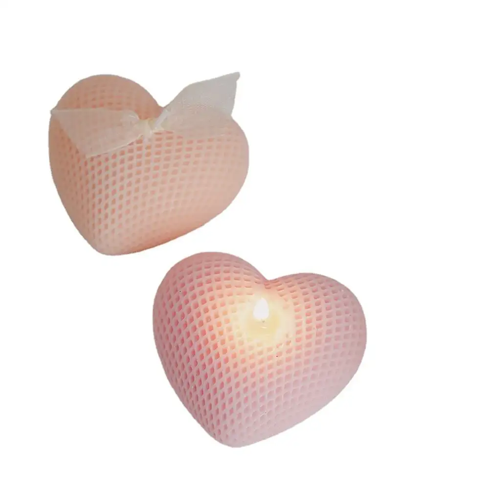 Handmade Cute Wedding Party Birthday Ins Love Heart Shape Scented Candle for Gift