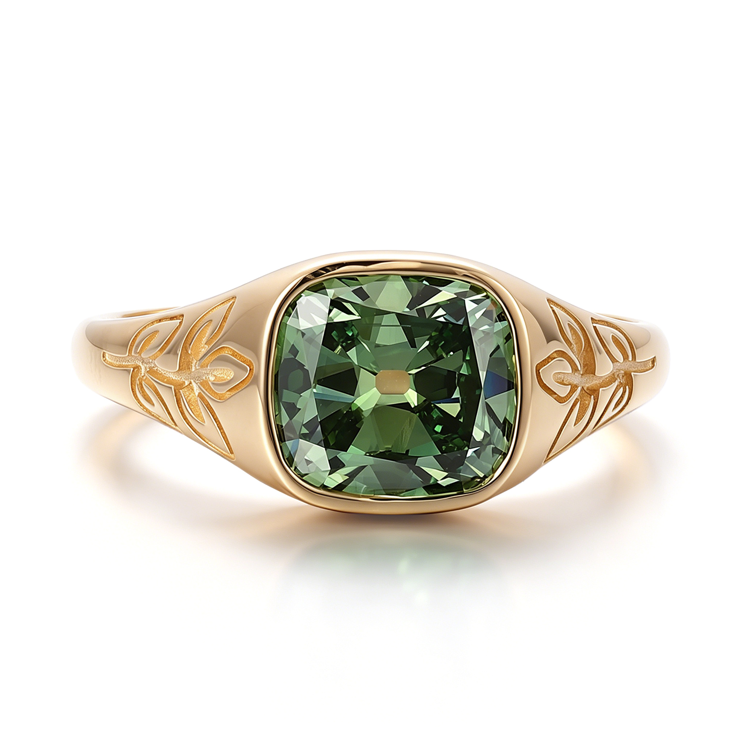 Bague en or massif 10 carats avec diamant de laboratoire.