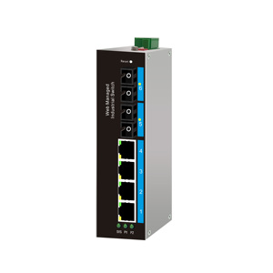Interruttore di rete industriale Gigabit a 6 porte ad alte prestazioni con interfaccia SNMP a doppia fibra RJ45 2 SC - Product Image 2