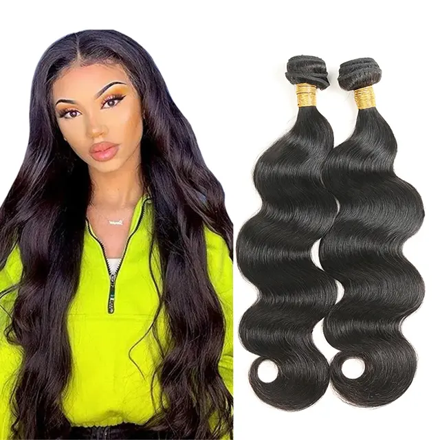 Tissage en lot brésilien naturel body wave — ali queen, cheveux vierges, mèches de cheveux humains, 40 pouces, haute qualité