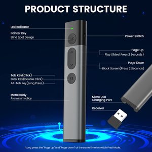 MAC Doosl Powerpoint Clicker Laser rosso ricaricabile Clicker Powerpoint Wireless presentazione Clicker per aula ppt - Product Image 6