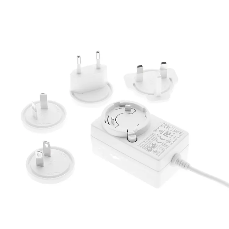 Adaptador de energia AC DC UL cUL FCC CE GS KC PSE SAA 36w 24V 1.5A 12v3a Plugues intercambiáveis para ventilador do motor do purificador de ar