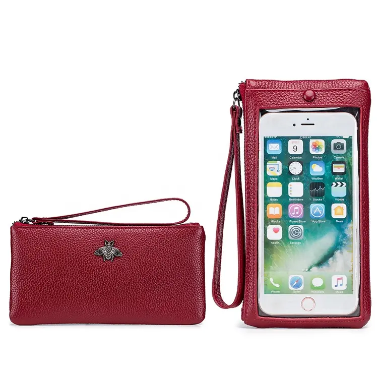 Phụ nữ Ly hợp da điện thoại di động Túi ví ví của phụ nữ cổ tay Túi 2022 thiết kế New PU hàng ngày cho thấy hoặc tùy chỉnh túi cổ tay