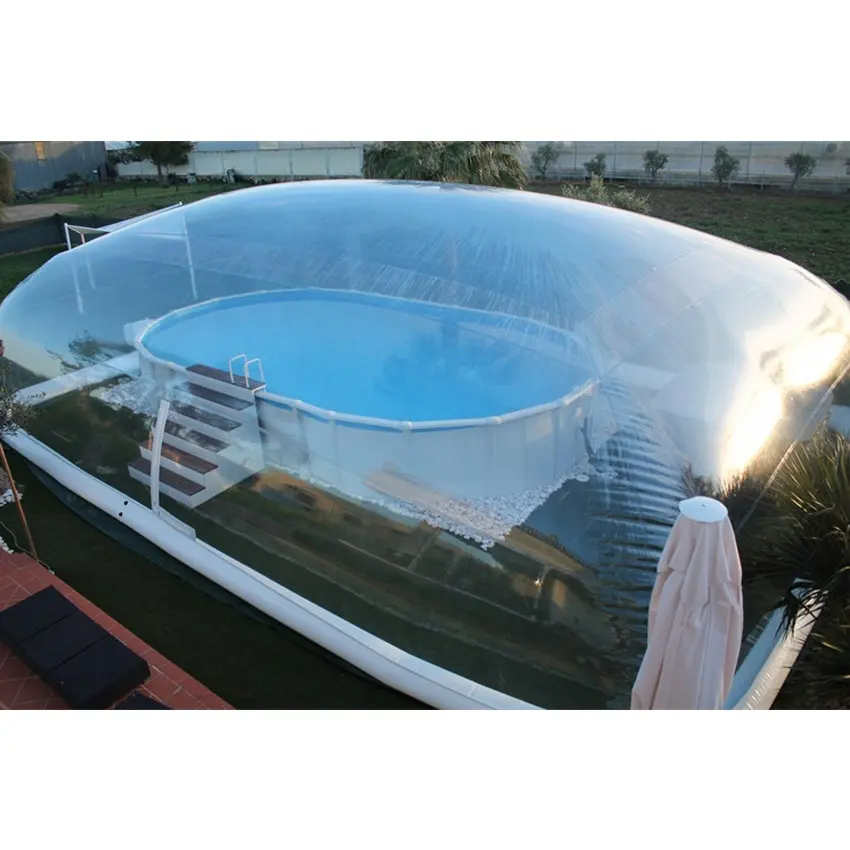 Cubierta de piscina inflable personalizada, cubierta de burbuja transparente de aire, Pvc, Rectangular, para exteriores