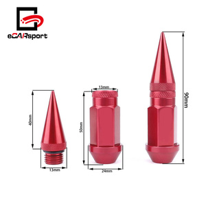 7075-T6 Nhôm M12x1.5 Racing Spike Bánh Xe Lug Nuts 90 Mét Mở Rộng Tuner Lug Nuts - Product Image 2