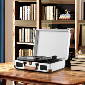 Suitcase Record Player with Auto Stop <strong>Function</strong> and Aux <strong>in</strong>