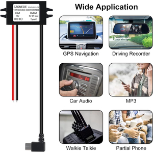 DC 12V a 5V USB Tipo-C Convertidor reductor de ángulo recto Salida 3A 15W Módulo Buck Adaptador de corriente Compatible Pi 4 Teléfonos móviles - Product Image 6