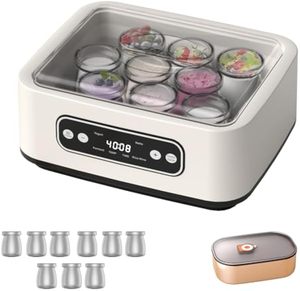 מכונת יצרן יוגורט קומפקטי עם בקרת טמפרטורה קבועה מיכל פלדה נירוסטה מיכל 1.6 quart עבור יוגורט אורגני ביתי