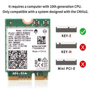 Dual Band 2400Mbps Wireless <strong>Wi</strong>-<strong>Fi</strong> 6 Intel AX201 for BT 5.0 NGFF Key E CNVio 2 Wifi Card AX201NGW 2.4Ghz/<strong>5Ghz</strong> 802.11ac/ax - Product Image 4