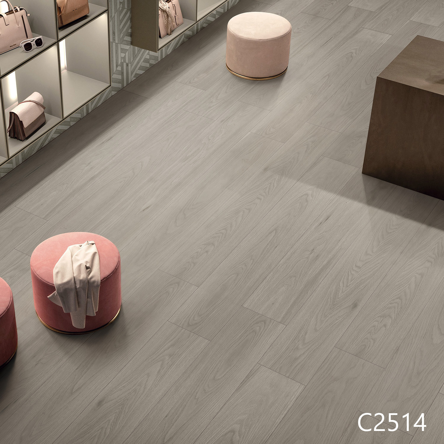 C2514 - Carreau de sol chêne gris moyen