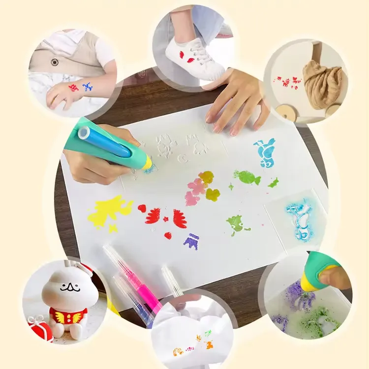 Pluma de espray eléctrica lavable de 12 colores, juguete de entretenimiento para niños, pluma de tinta segura y ambiental