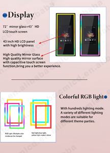 Прочный комплект для фотостудии, 43 дюйма, HD сенсорный дисплей, автоматическая регулировка освещения, складной зеркальный фотобудка, дизайн для аренды на вечеринку - Product Image 3