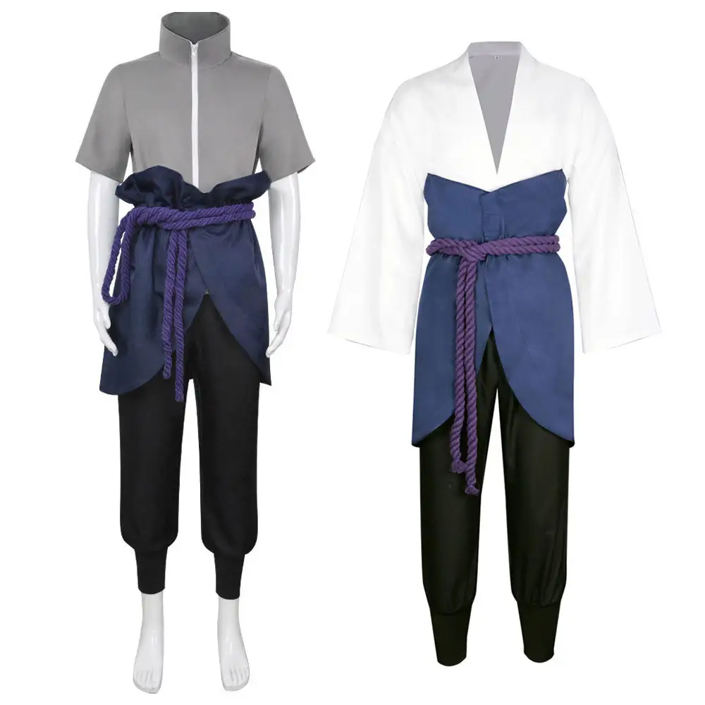 Venta al por mayor Anime Uchiha Sasuke disfraz adulto Halloween carnaval papel ropa Cosplay disfraces