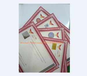 Certificato dell'ologramma di stampa a caldo del diploma della carta della filigrana di stampa di sicurezza con i numeri