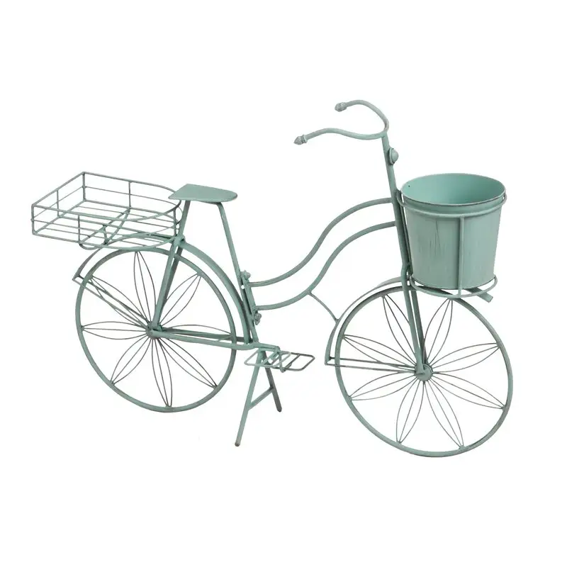 Wholesale Hot selling Antique Garden Wrought Iron Bicycle Planter