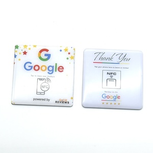 Individuelle 13,56 MHz RFID Google Überprüfung Acryl-Schild-Aufkleber Ntag213/215 QR-Code Social Media NFC Google-Schild - Product Image 5