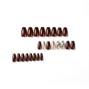 Không độc hại Báo Chí tái sử dụng trên móng tay được thiết kế móng tay nhân tạo dính trên móng tay ongle quan tài - Product Image 2