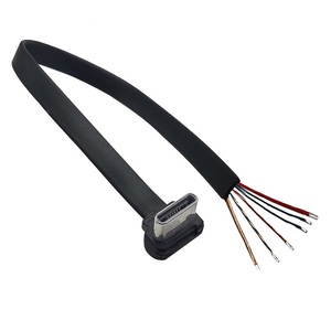 定制超薄微型<span class=keywords><strong>USB</strong></span> 3.1 C型倾斜扁平电缆，带聚氯乙烯护套，用于相机打印机电脑