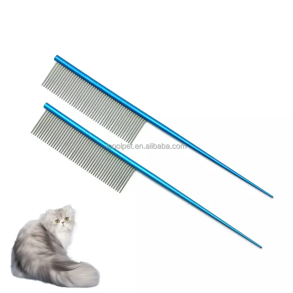 Chiot toilettage peigne coloré chat chien acier inoxydable cuivre toiletteur animaux brosse à cheveux soins des cheveux outils PC-3
