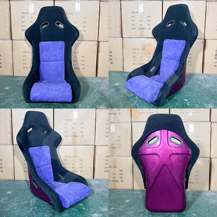 WZSEAHI High Quality Fashionable Purple Universal Sport Bucket Car Racing Seats Velvet