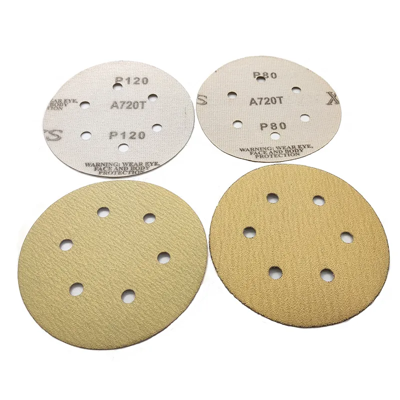 Sanding disc 60 80 120 240 320 400 600 schleifpapier 6 zoll 6 löcher orbit sander runde papier