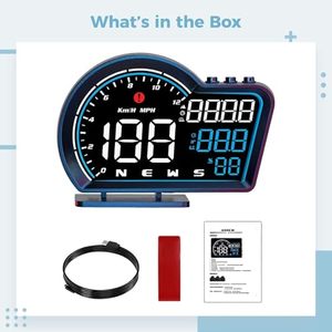 Phổ HD HUD Đồng hồ tốc độ GPS LED LCD OBD MPH la bàn hướng mệt mỏi lái xe nhắc nhở khoảng cách độ cao quá tốc báo động - Product Image 3
