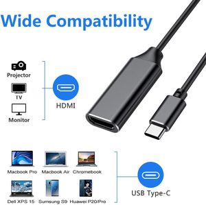 Type-C to <strong>HDMI</strong>-compatible <strong>Adapter</strong> <strong>USB</strong> 3.1 (<strong>USB</strong>-C) to -compatible Male to Female Converter for PC Computer TV Display Phone
