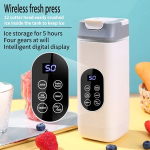 เครื่องปั่นไฟฟ้าและเครื่องปั่นน้ำผลไม้หลายโหมดแบบพกพาชาร์จผ่าน USB พร้อมจอแสดงผลแบบดิจิตอลเครื่องปั่นน้ำผลไม้ - Product Image 4