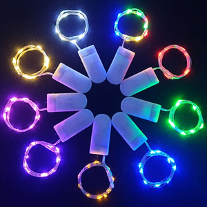 Cadena de luces Led de alambre plateado con caja de pilas AA, temporizador, función de encendido constante, cadena de luces de cobre para vacaciones y Navidad - Product Image 1