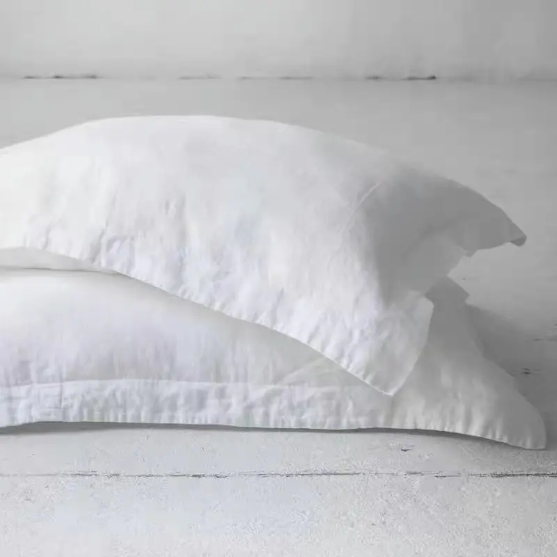 Parure de lit en lin, taie d'oreiller au Design classique, linge en lin 100% naturel, 1 pièce