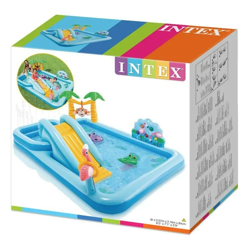 Intex 57161 Play Center Jungle Adventure piscina piscina piscina toboágua inflável Outdoor Beach Splash Pool