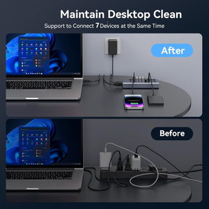 Tragbarer 7-Port USB 3.0 Hub mit individuellen Netzschaltern USB-Splitter-Erweiterung mit mehreren Anschlüssen auf Lager - Product Image 4