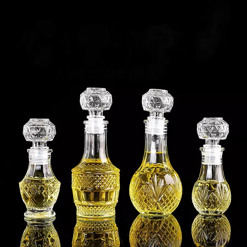 Botellas de vino de cristal vacías de 1,7 ml, recuerdo de boda personalizado de 100 oz, regalos de bienvenida para bebé, licor vacío, recuerdos de boda, venta al por mayor